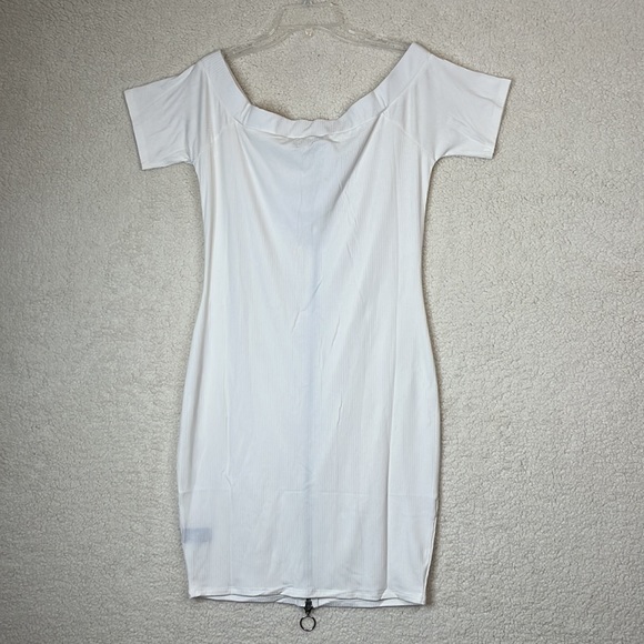 NWT Soncy Womens Off Shoulder Dress with Double Zipper SIZE L LARGE - Picture 8 of 9
